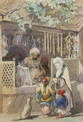 Turkish Figures at a Sweetmeat Stall